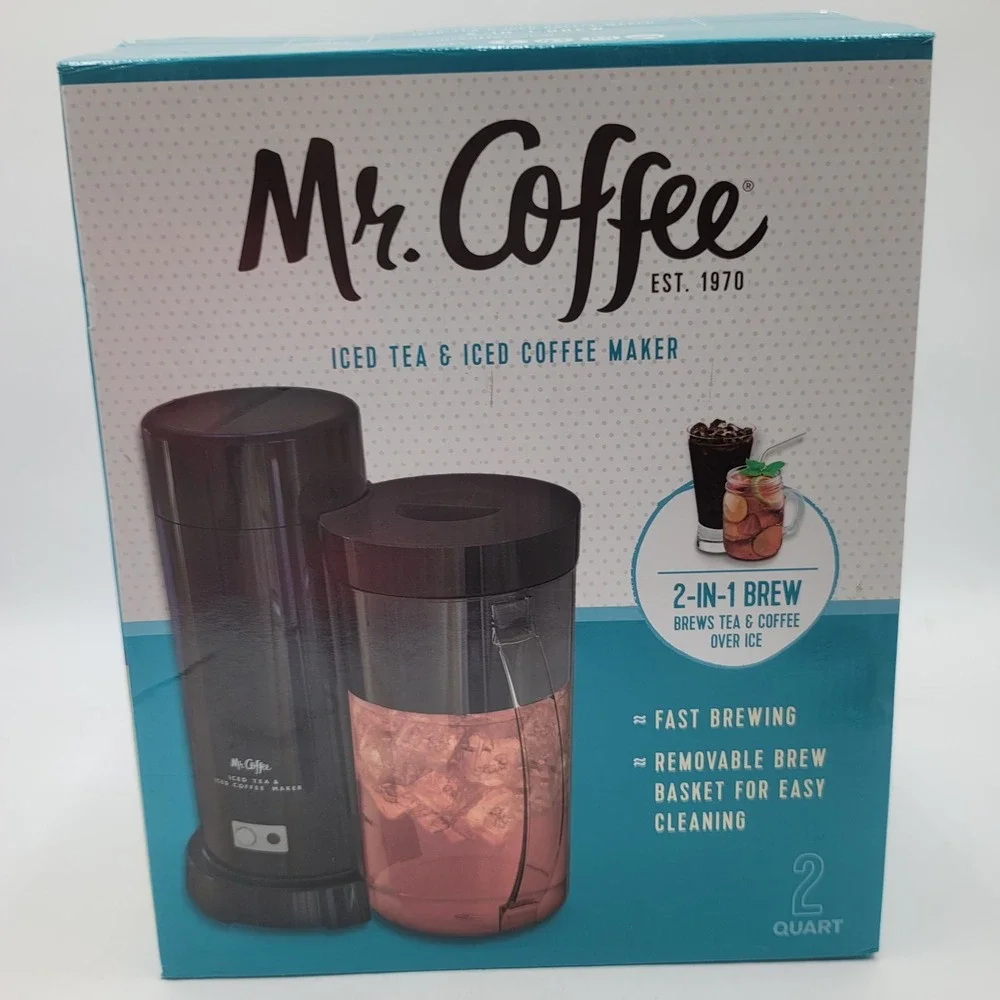 Mr. Coffee TM1-BLK 2-Quart Iced Tea and Iced Coffee Maker 2-in-1 Brew Black